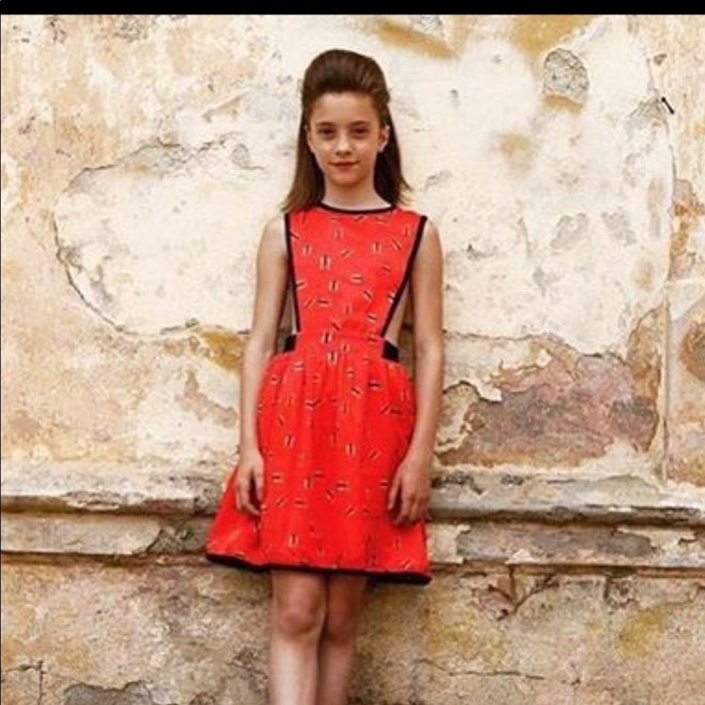 Hilda Henri NWT Red Silk Maria Dress 8